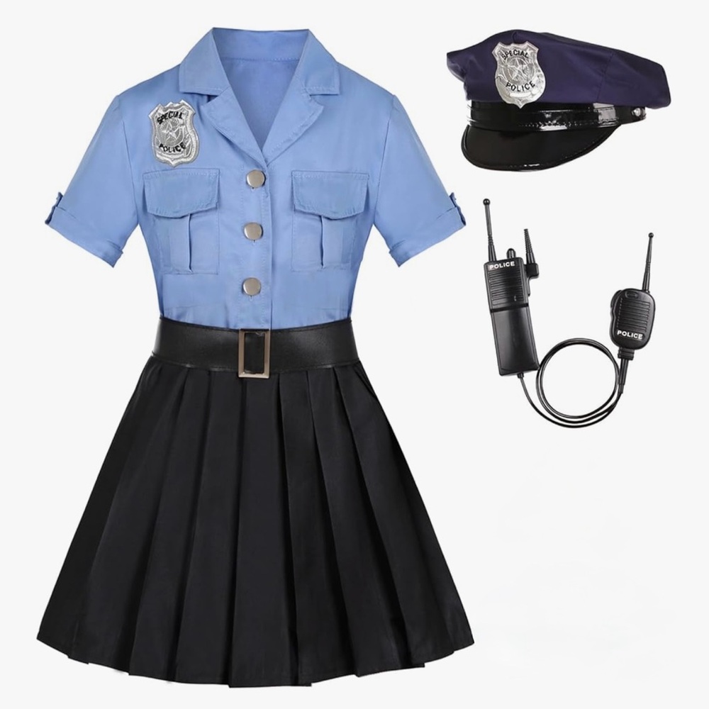 Kids Police Officer Costume - Blue and Black